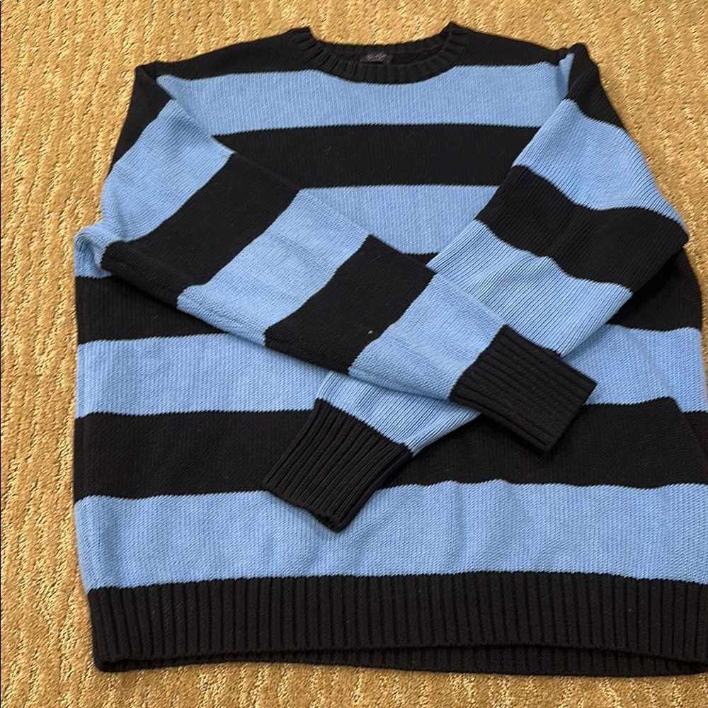 Women’s Black and Blue Striped Sweater